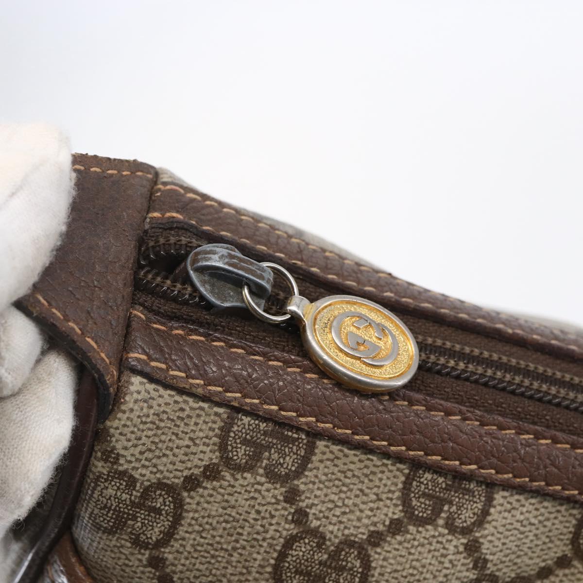 GUCCI GG Supreme Web Sherry Line Bag PVC Beige Gold 89 02 032 Auth BA7961