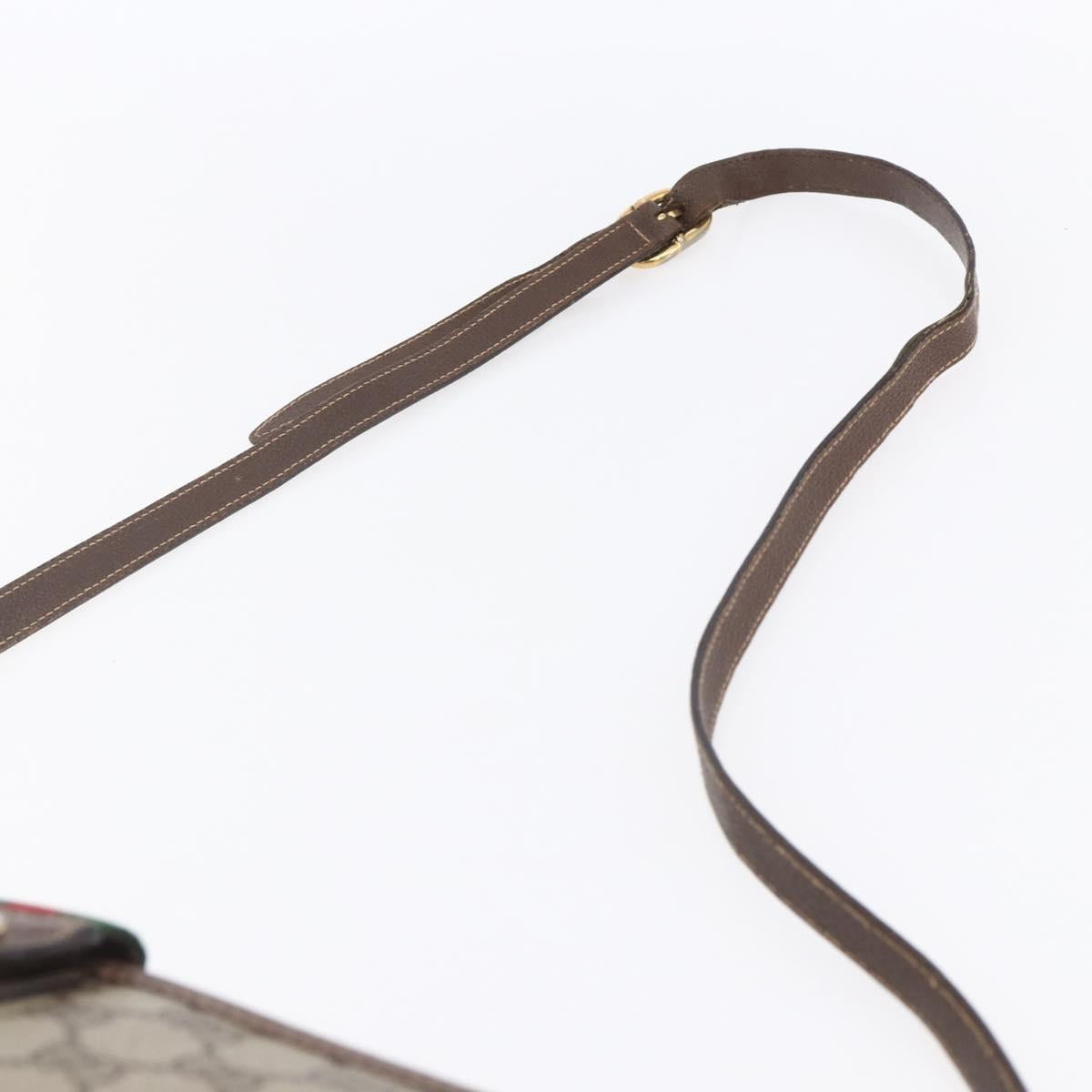 GUCCI GG Supreme Web Sherry Line Bag PVC Beige Gold 89 02 032 Auth BA7961