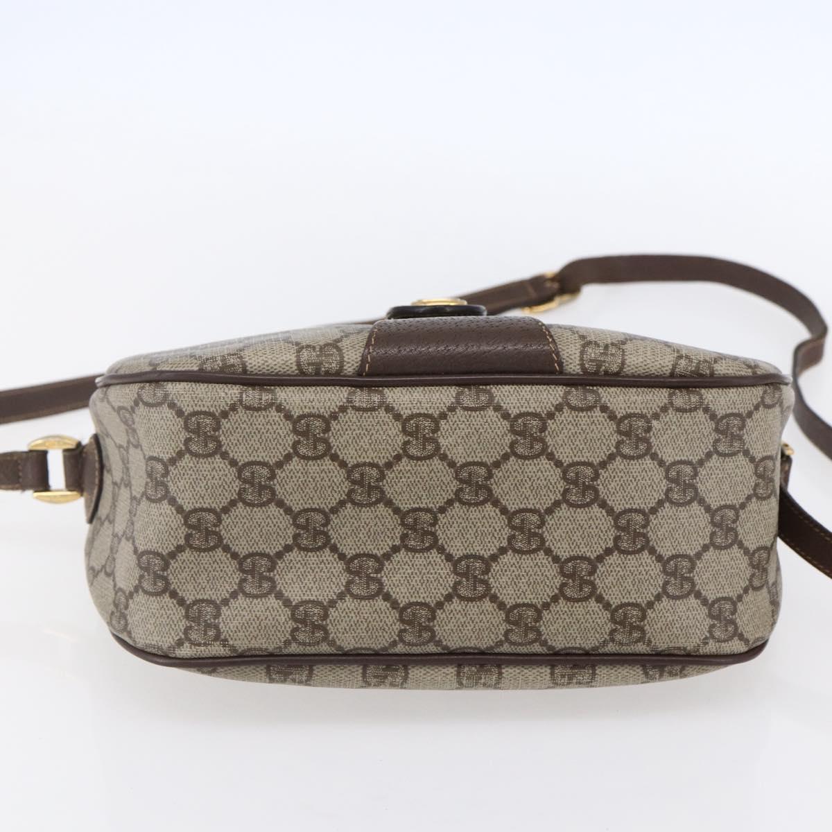 GUCCI GG Supreme Web Sherry Line Bag PVC Beige Gold 89 02 032 Auth BA7961