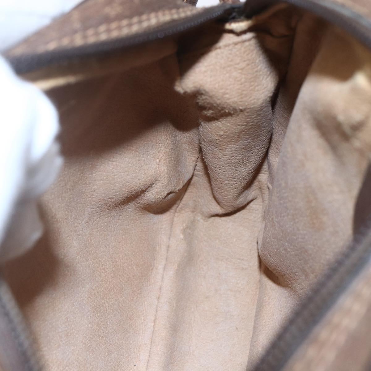 GUCCI GG Supreme Web Sherry Line Bag PVC Beige Gold 156 02 066 Auth BA7963