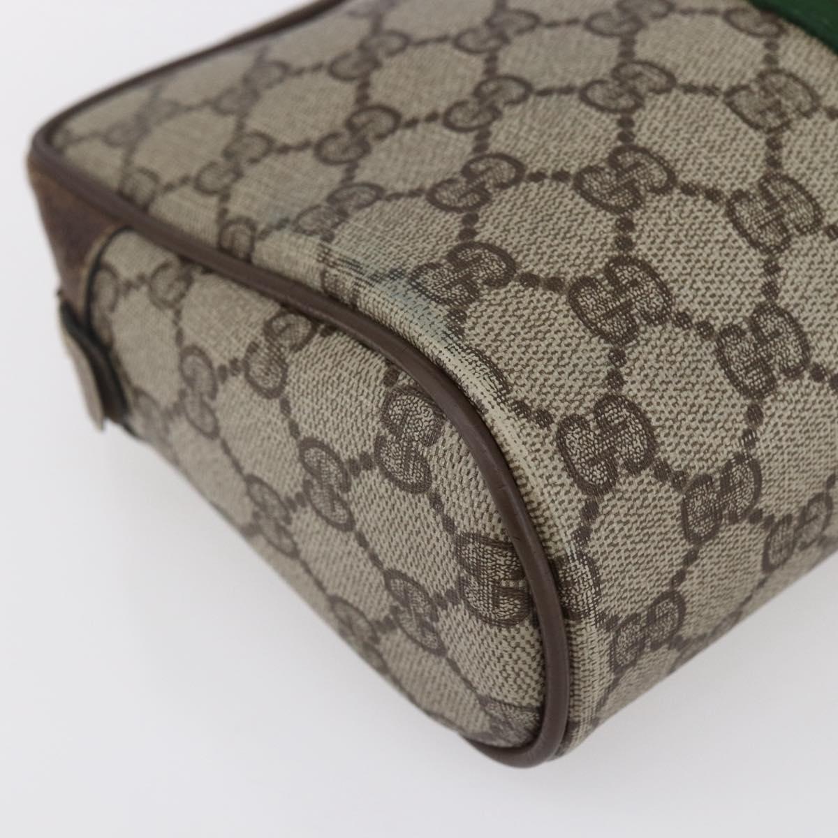 GUCCI GG Supreme Web Sherry Line Clutch Bag PVC Beige Gold 63 01 012 Auth BA7964