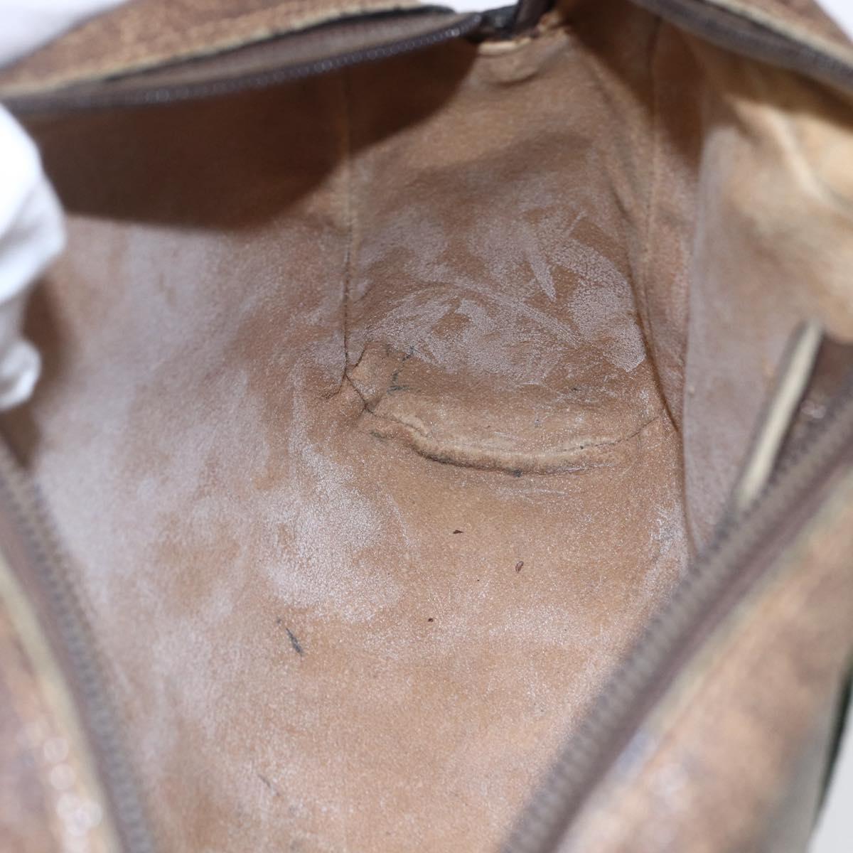 GUCCI GG Supreme Web Sherry Line Clutch Bag PVC Beige Gold 63 01 012 Auth BA7964