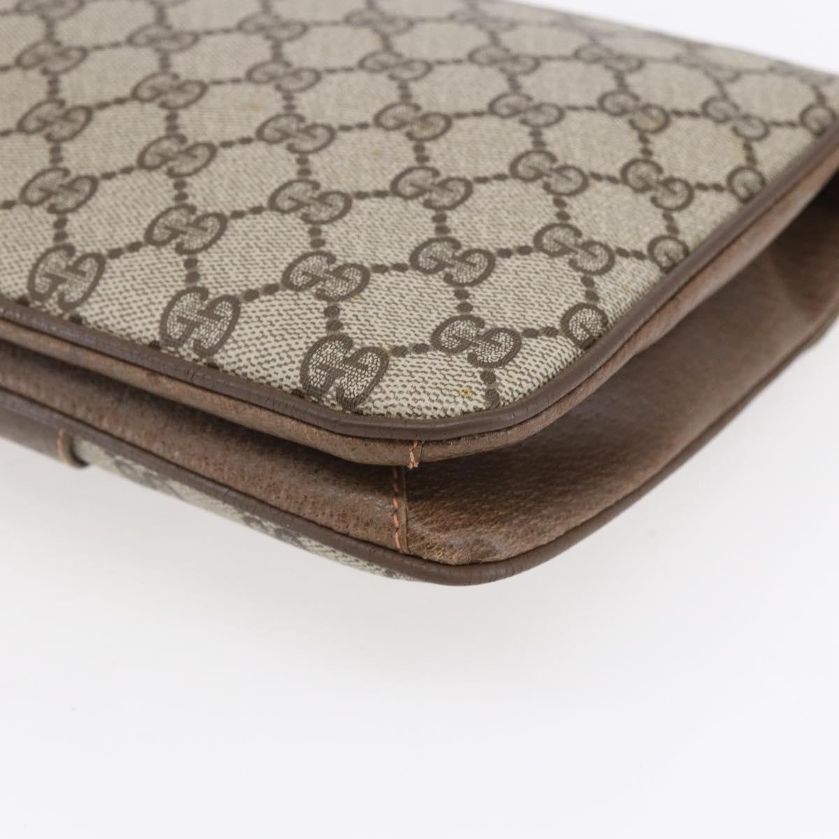 GUCCI GG Supreme Shoulder Bag PVC Beige Gold 904 02 025 Auth BA7965