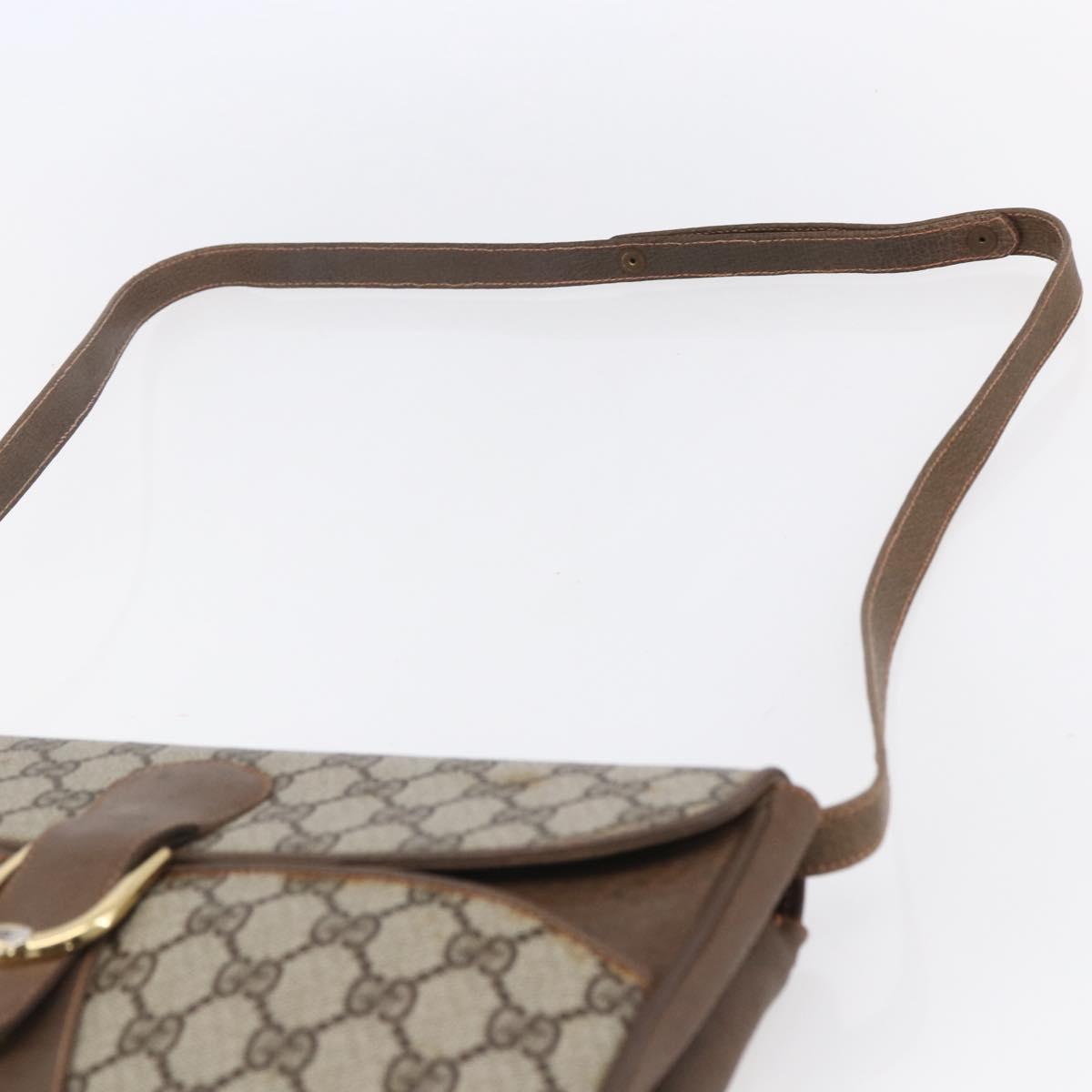 GUCCI GG Supreme Shoulder Bag PVC Beige Gold 904 02 025 Auth BA7965