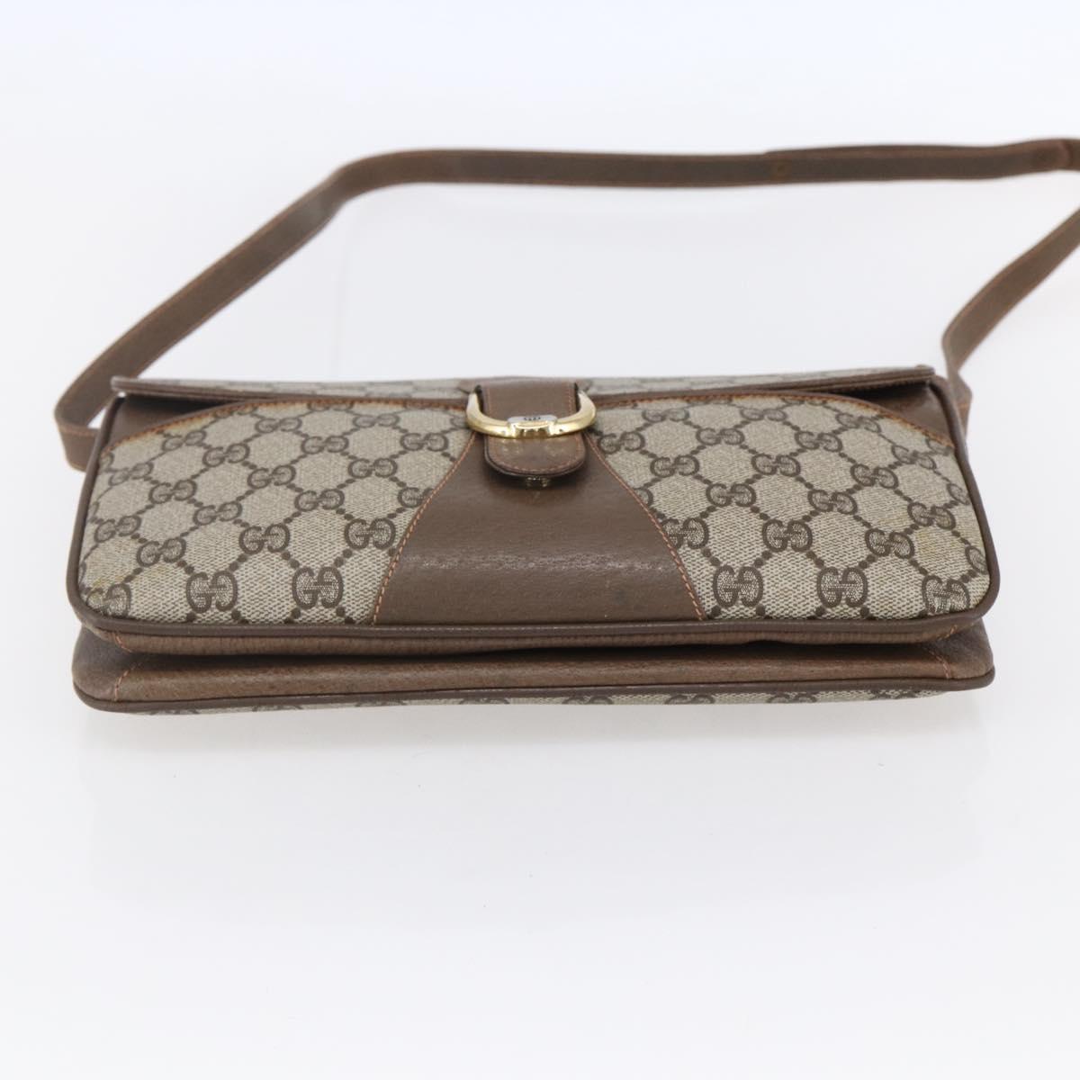 GUCCI GG Supreme Shoulder Bag PVC Beige Gold 904 02 025 Auth BA7965