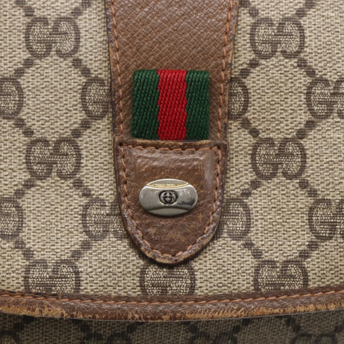 GUCCI GG Supreme Web Sherry Line Clutch Bag PVC Beige Gold 89 01 031 Auth BA7966