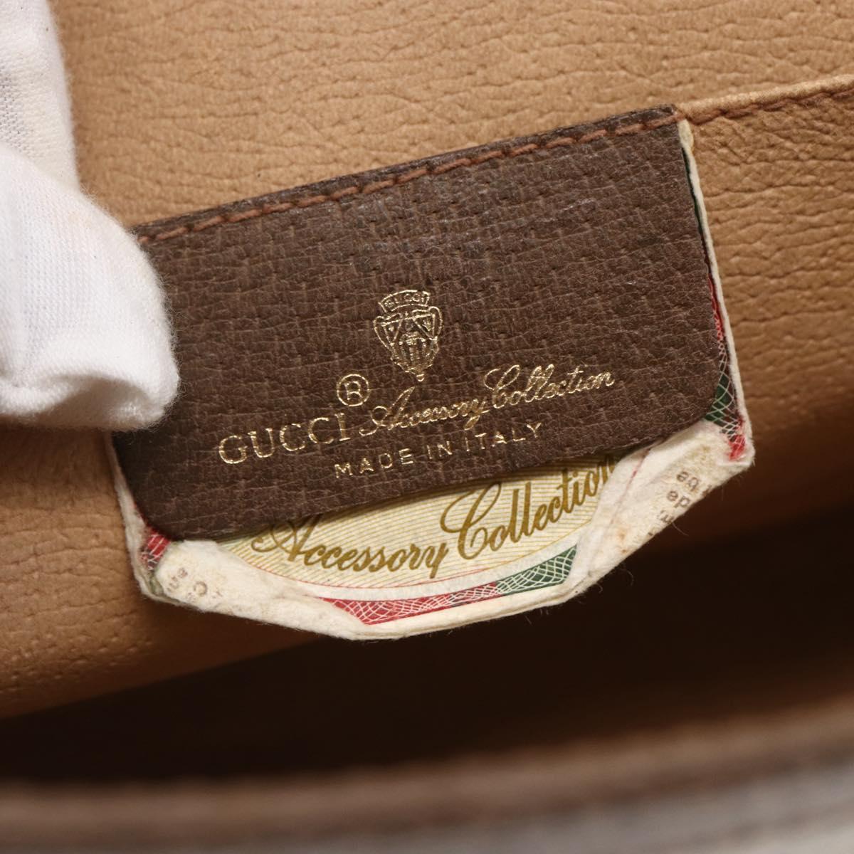 GUCCI GG Supreme Web Sherry Line Clutch Bag PVC Beige Gold 89 01 031 Auth BA7966