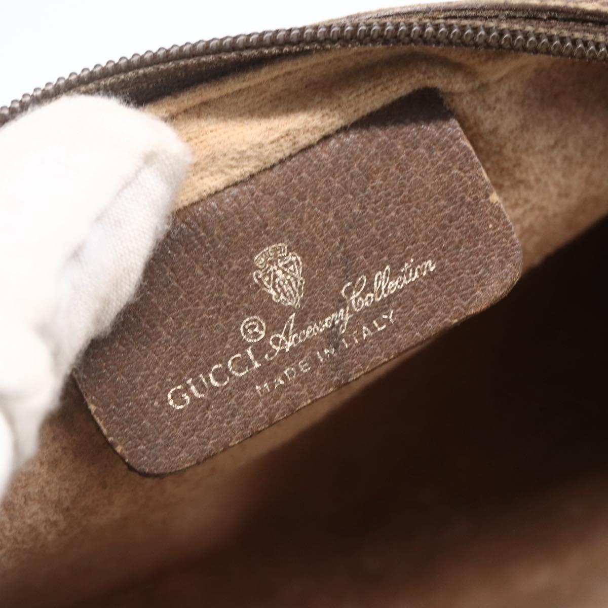 GUCCI GG Supreme Web Sherry Line Bag PVC Beige Gold 116 02 089 Auth BA7968