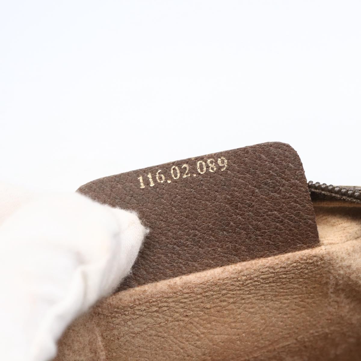 GUCCI GG Supreme Web Sherry Line Bag PVC Beige Gold 116 02 089 Auth BA7968