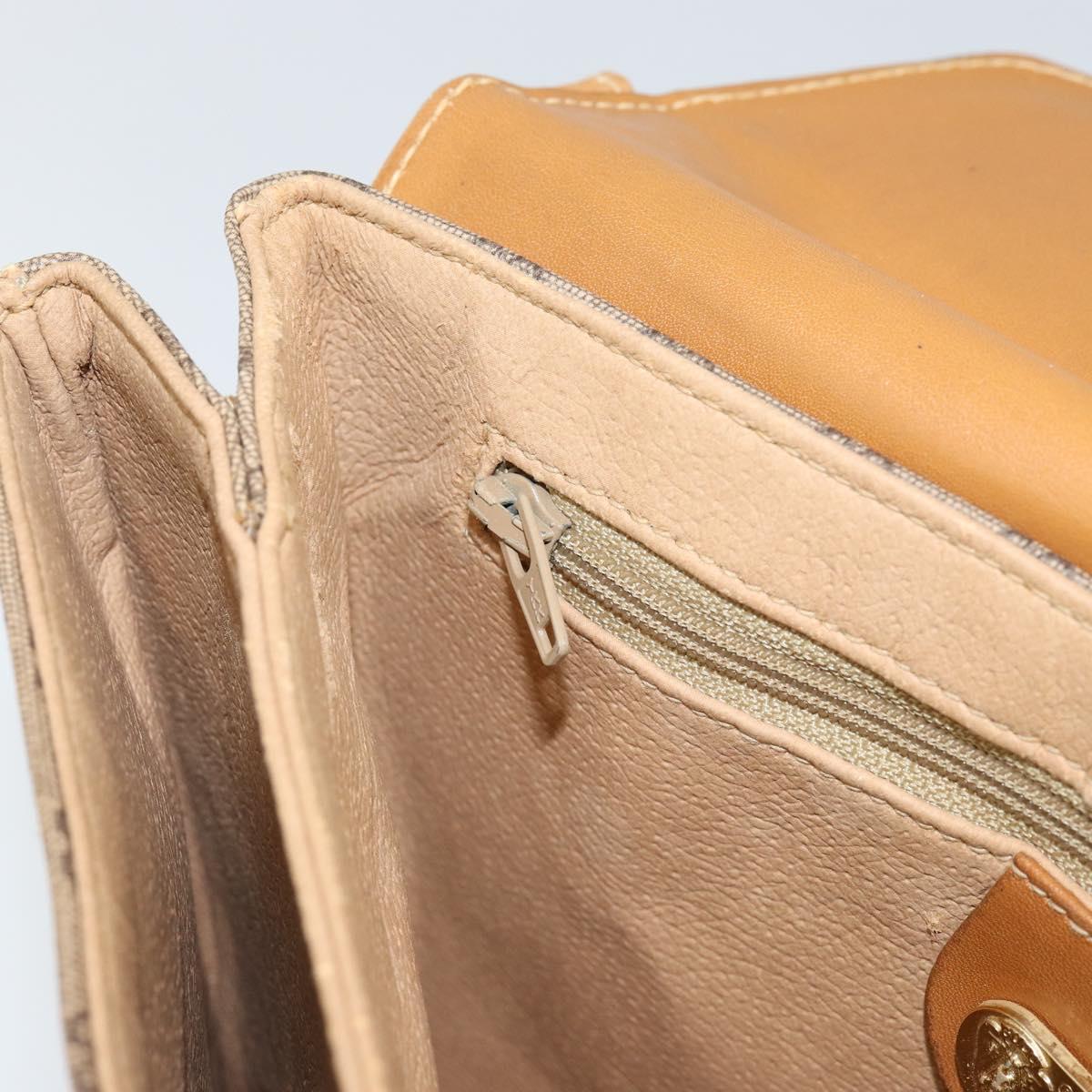 GUCCI Micro GG Supreme Shoulder Bag PVC Beige Gold Auth BA7969