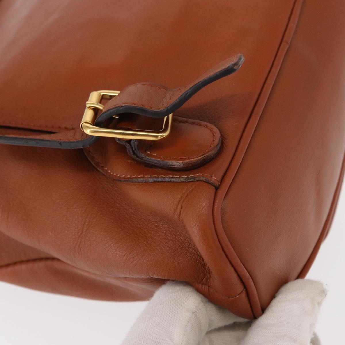 GUCCI Bamboo Backpack Leather Brown Gold 003 2058 0030 Auth BA7970