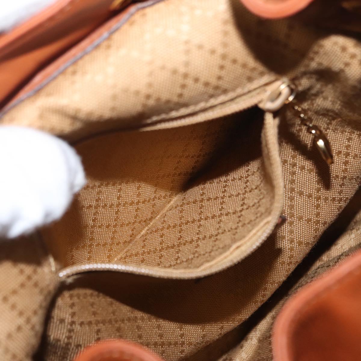 GUCCI Bamboo Backpack Leather Brown Gold 003 2058 0030 Auth BA7970