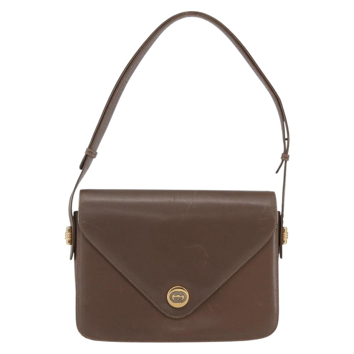 GUCCI Shoulder Bag Leather Beige Gold 001 099 0622 Auth BA7974