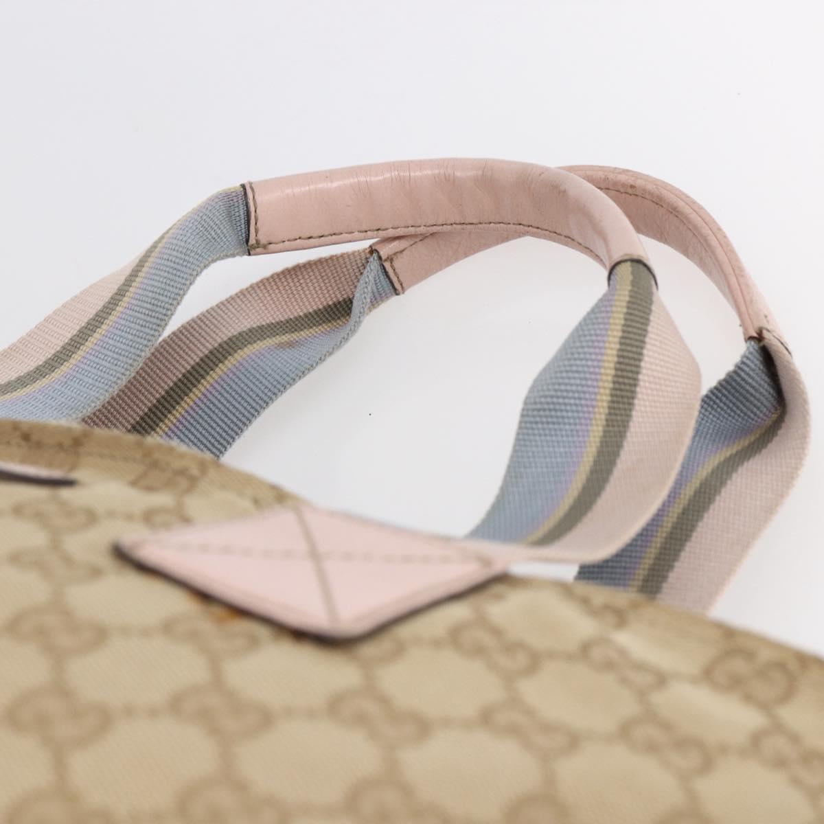 GUCCI GG Canvas Sherry Line Tote Bag Beige Gold 131233 Auth BA7975