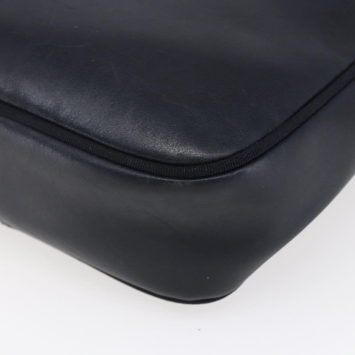 Salvatore Ferragamo Vala Shoulder Bag Leather Navy Gold Auth BA7981