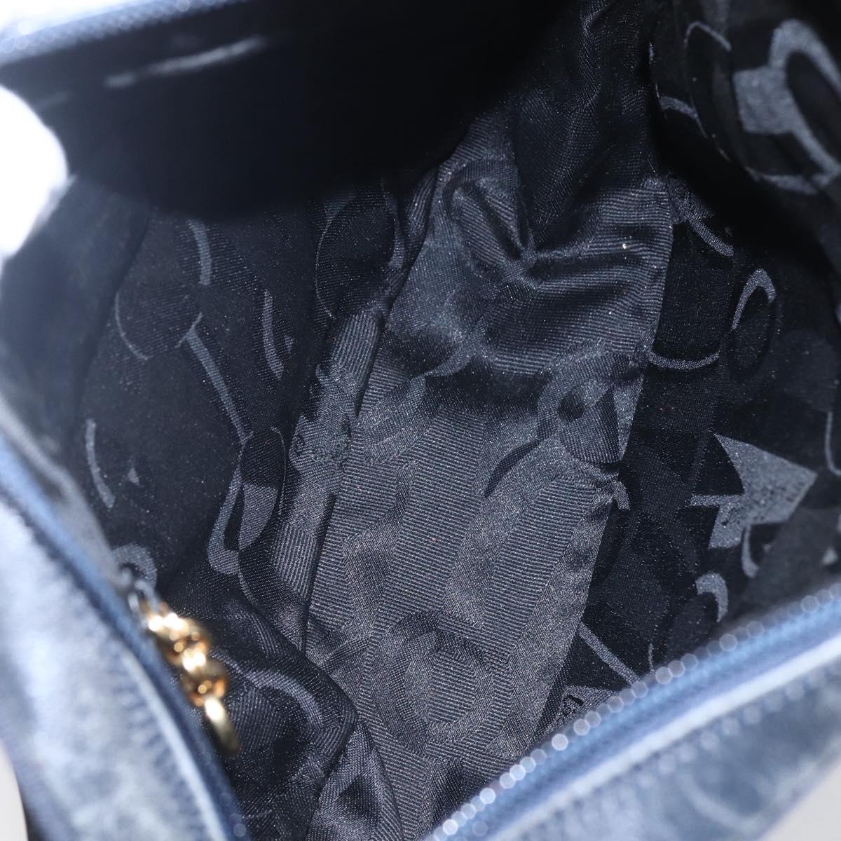 Salvatore Ferragamo Vala Shoulder Bag Leather Navy Gold Auth BA7981