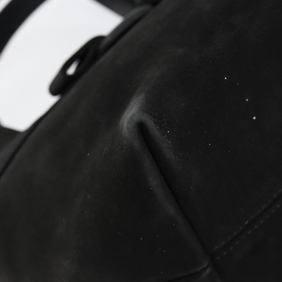 Salvatore Ferragamo Vala Hand Bag Suede Black Gold Auth BA7982