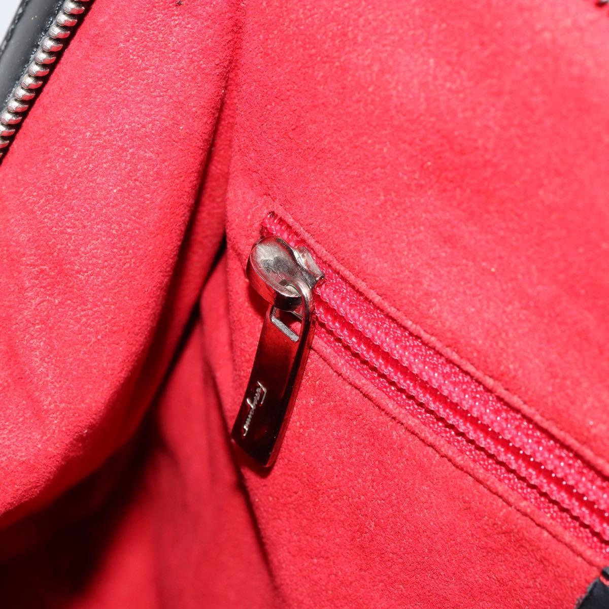 Salvatore Ferragamo Gancini Tote Bag Leather Black Silver Auth BA7983