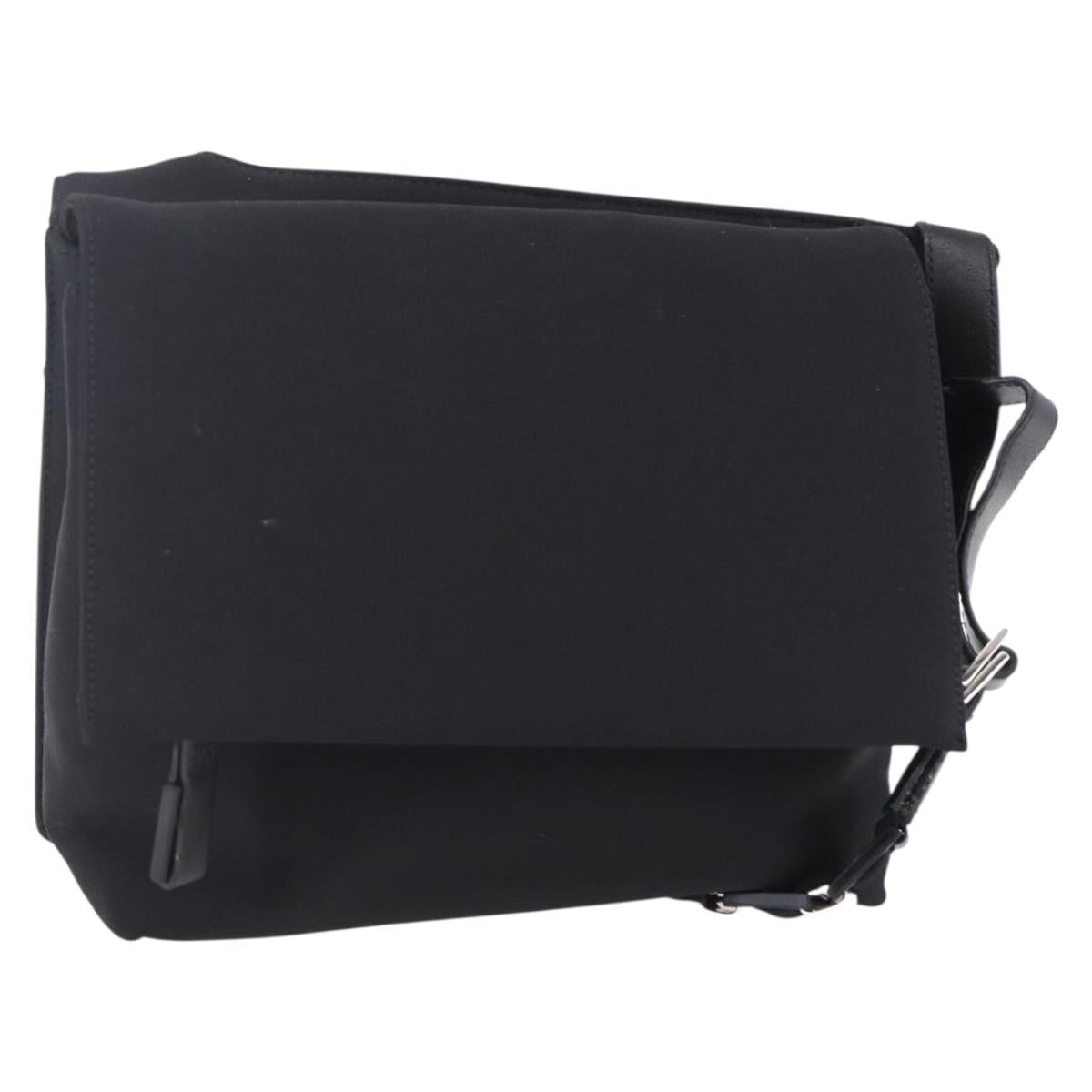 Salvatore Ferragamo Vala Shoulder Bag Canvas Black Silver Auth BA7986