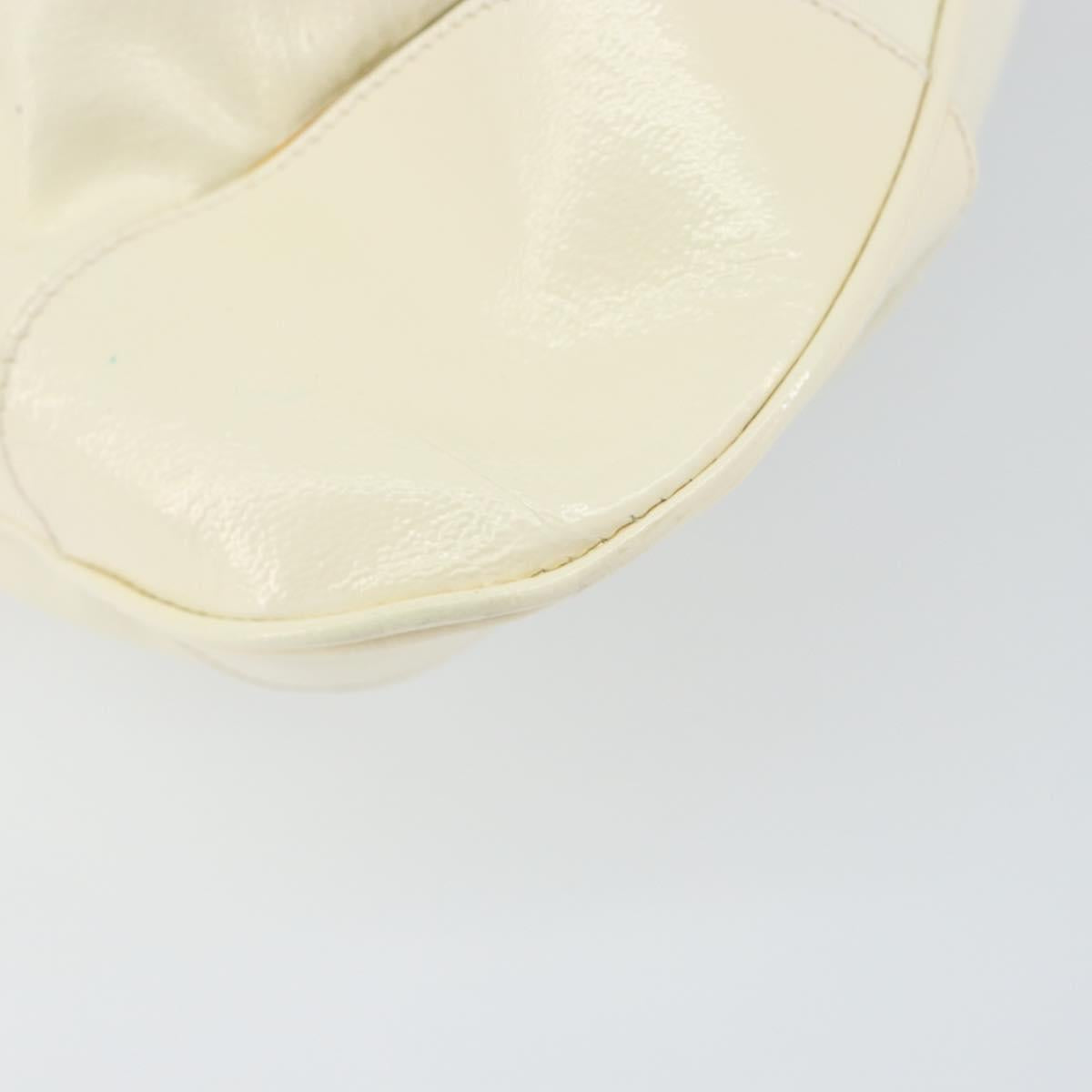 Salvatore Ferragamo Gancini Tote Bag Leather Silver White Auth BA7989