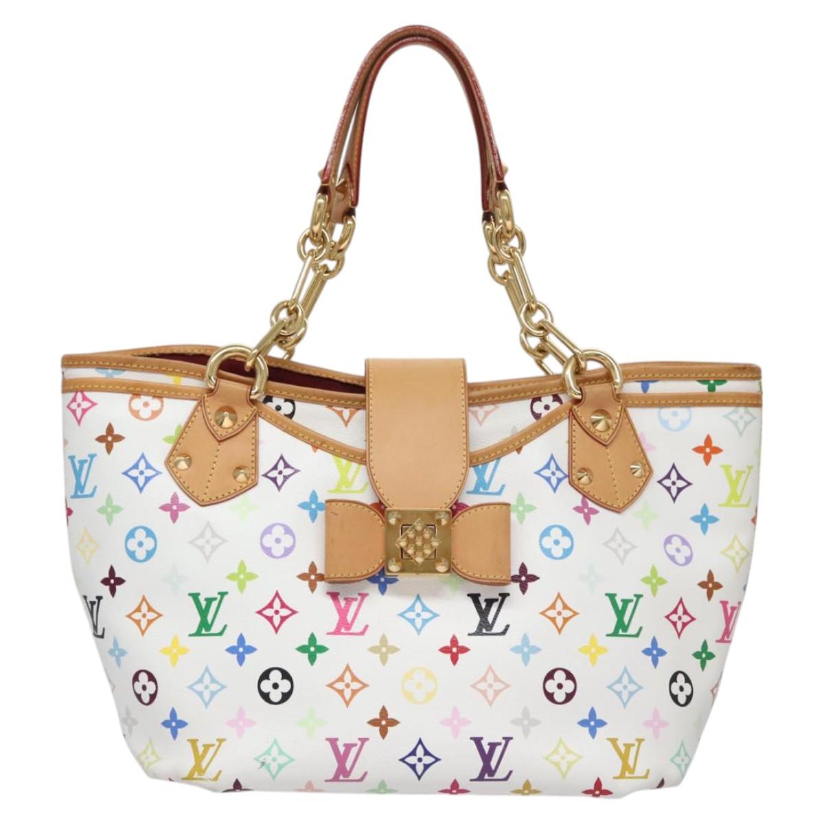 LOUIS VUITTON Monogram Multicolor Annie GM Tote Bag White M40303 LV Auth BA798M