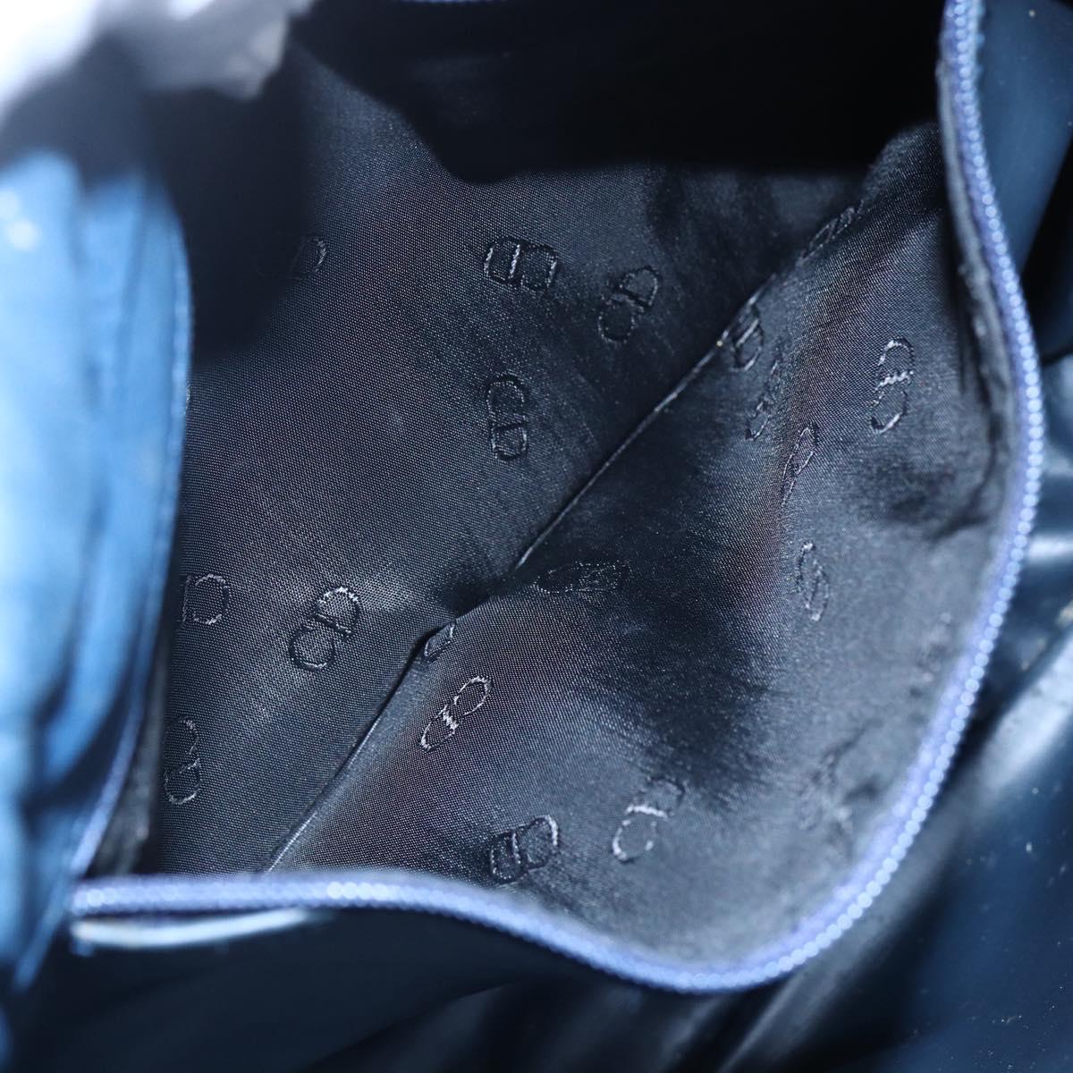 Christian Dior Shoulder Bag Leather Blue Gold Auth BA7999