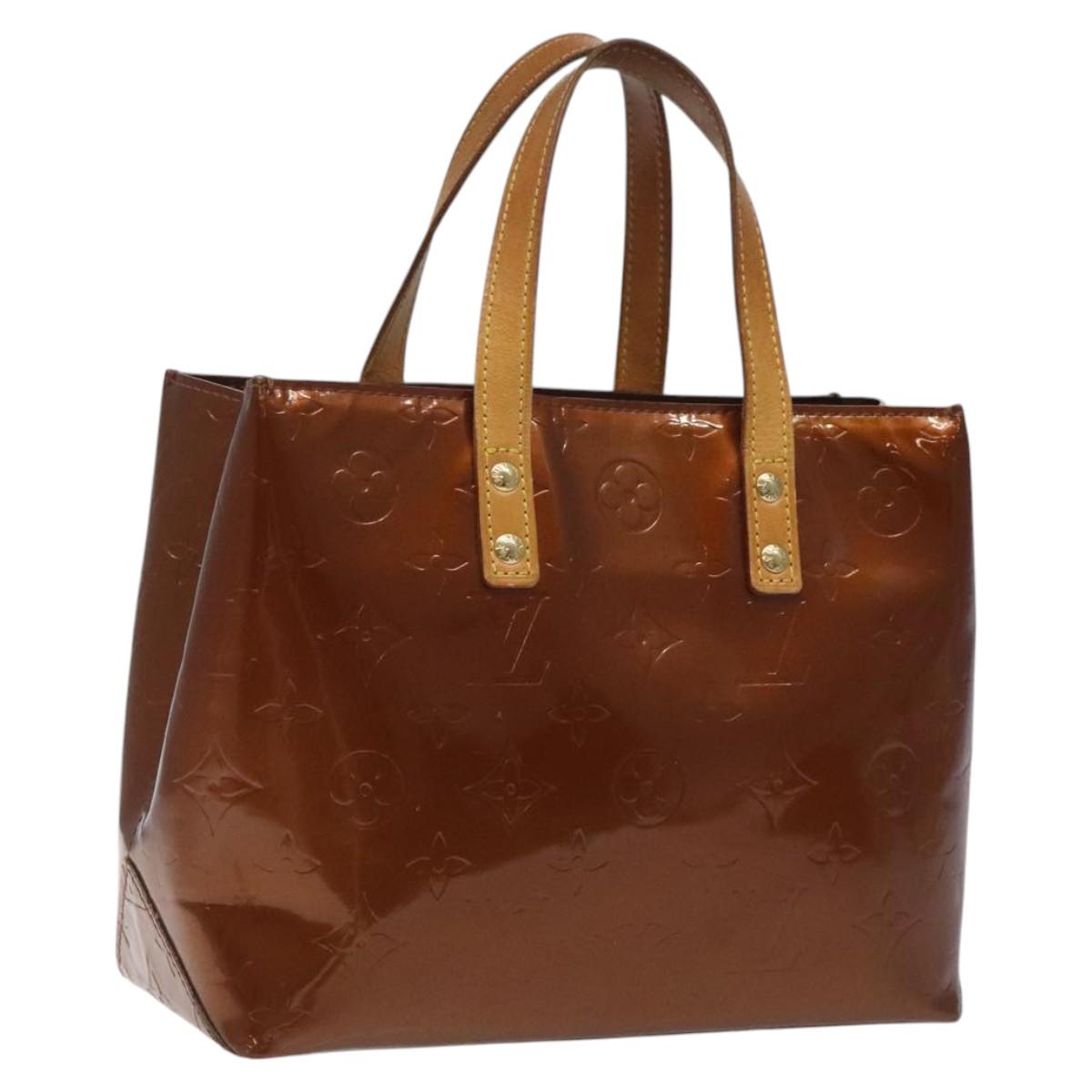LOUIS VUITTON Monogram Vernis Reade PM Hand Bag Bronze M91146 LV Auth BA800