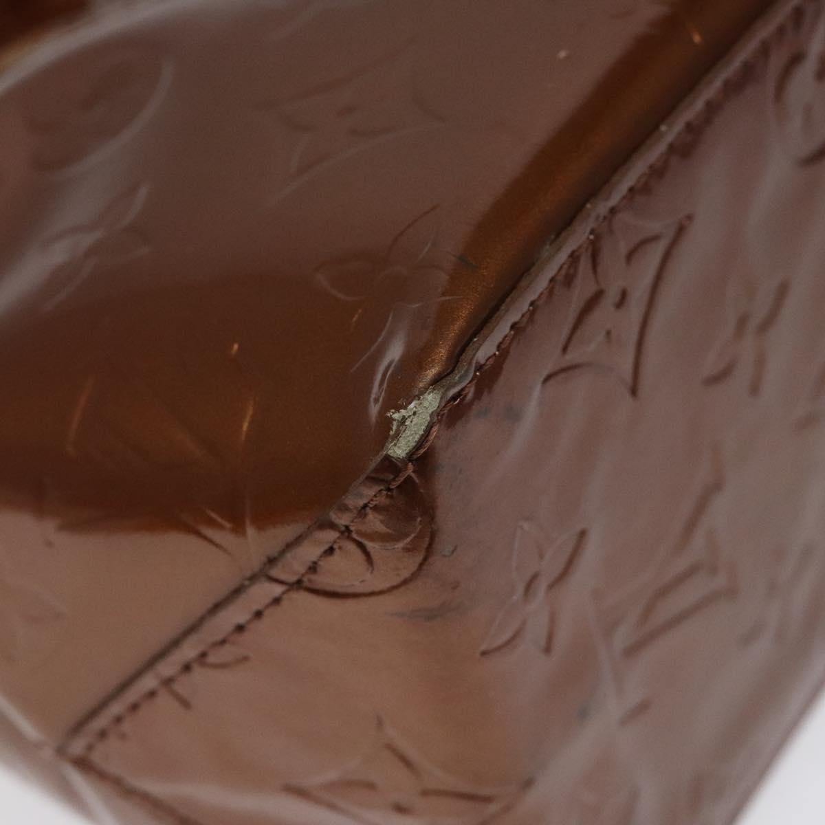 LOUIS VUITTON Monogram Vernis Reade PM Hand Bag Bronze M91146 LV Auth BA800