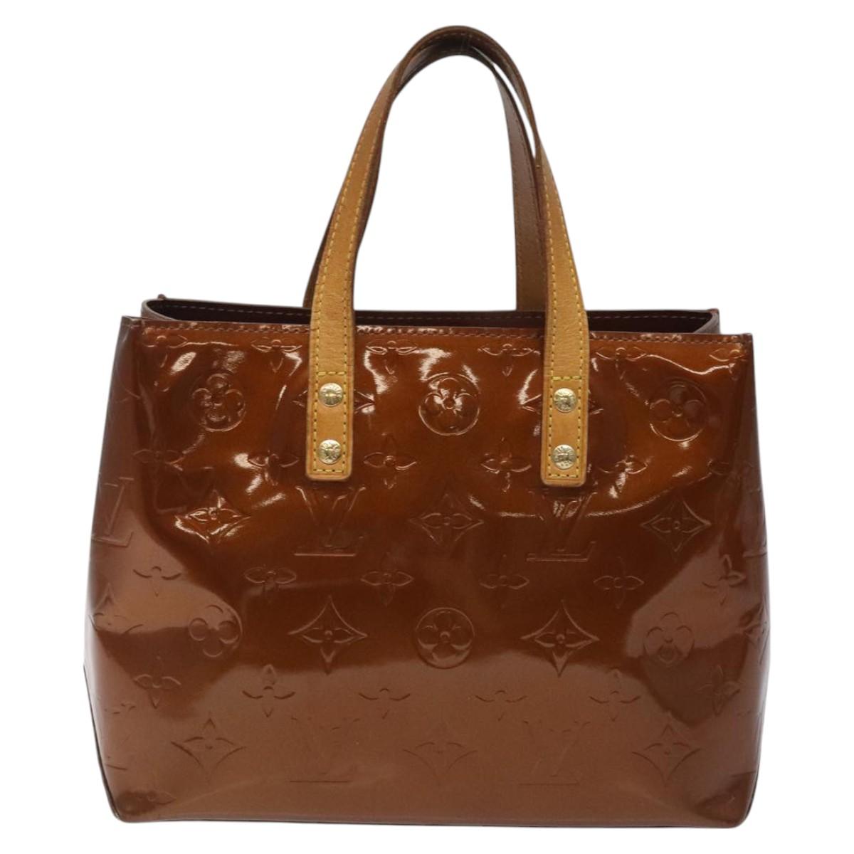 LOUIS VUITTON Monogram Vernis Reade PM Hand Bag Bronze M91146 LV Auth BA800