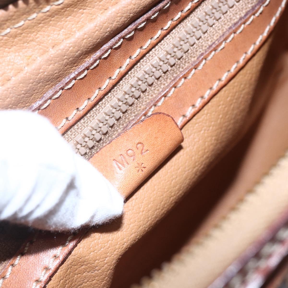 CELINE Macadam Canvas Shoulder Bag PVC Leather Brown Gold Auth BA8001