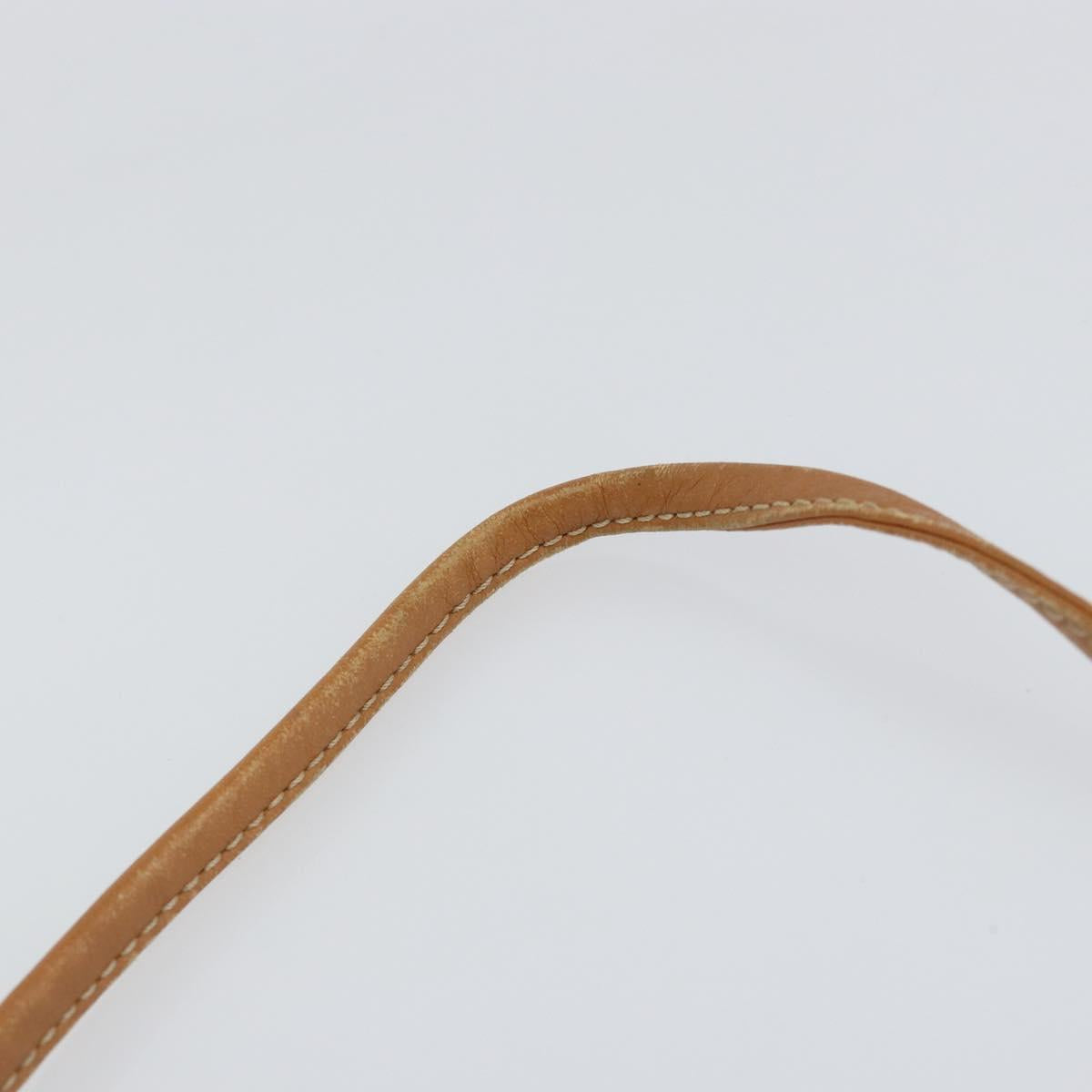 CELINE Macadam Canvas Shoulder Bag Beige Auth BA8004