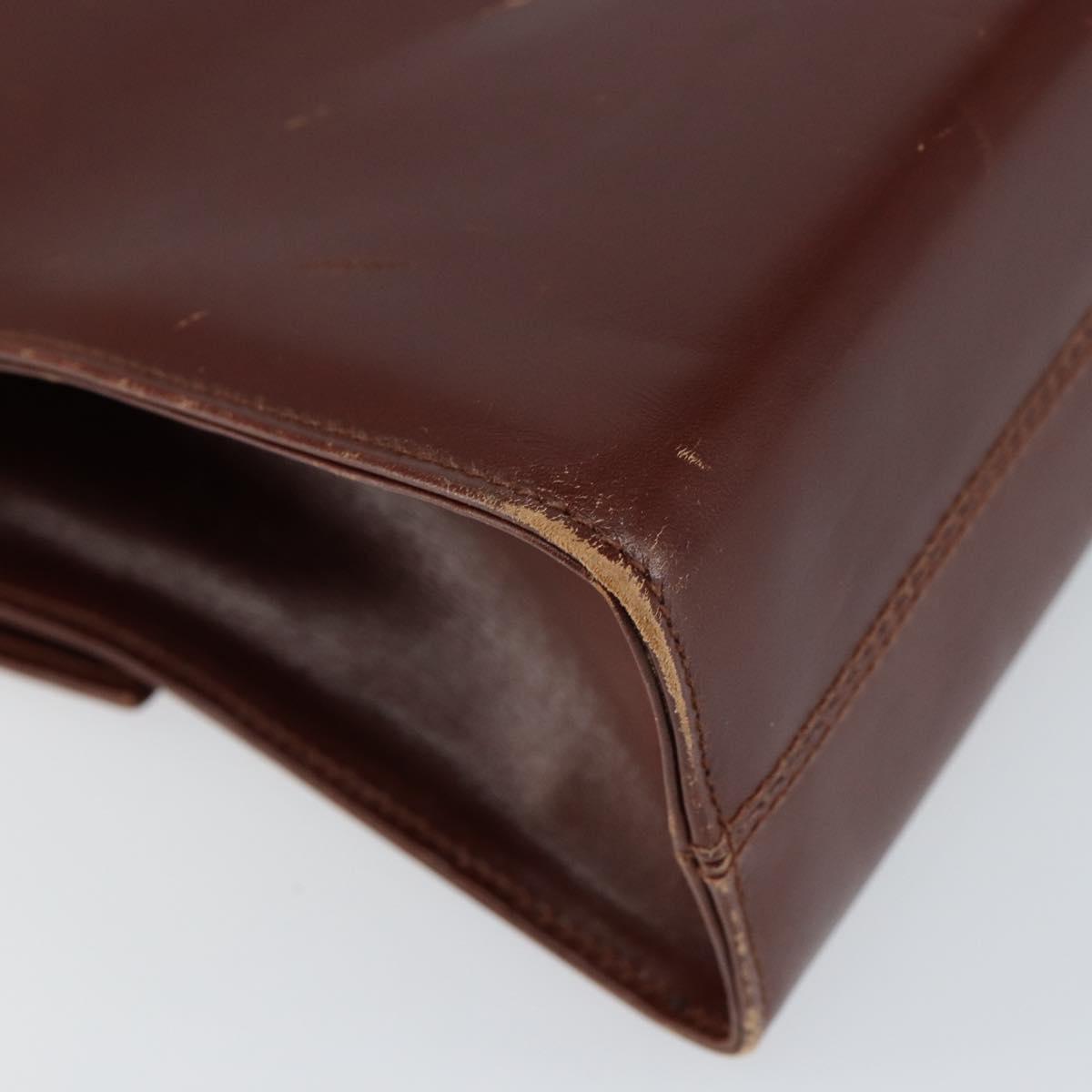 Salvatore Ferragamo Shoulder Bag Leather Brown Gold Auth BA8006