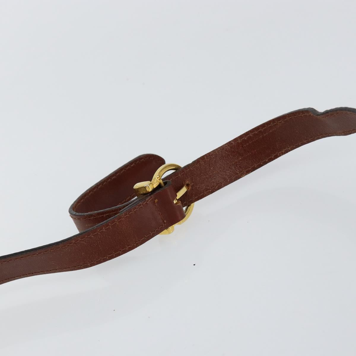 Salvatore Ferragamo Shoulder Bag Leather Brown Gold Auth BA8006