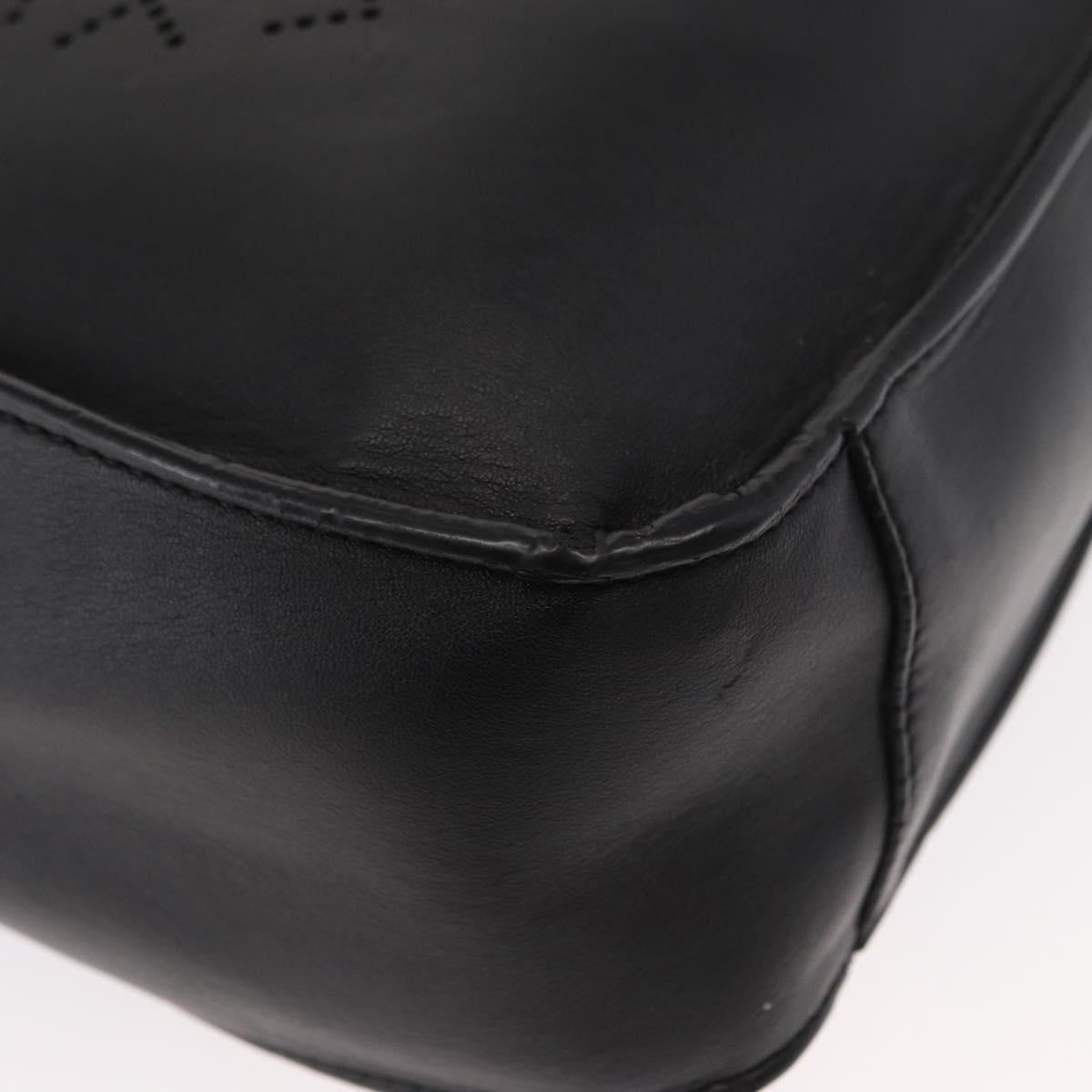 Stella MacCartney Shoulder Bag Leather Black Gold Auth BA8007