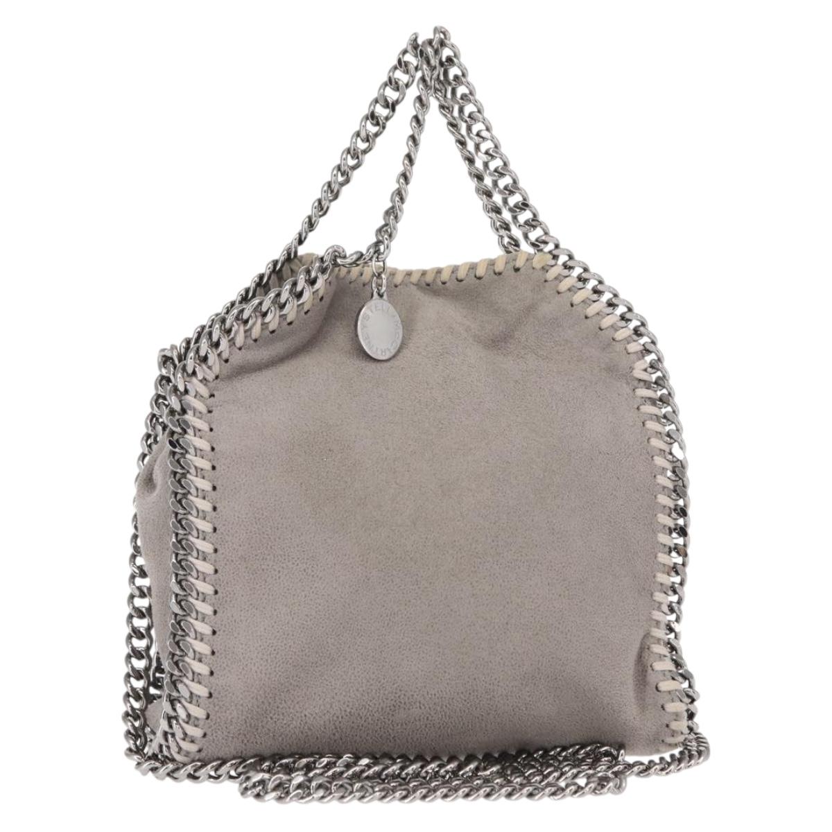 Stella MacCartney Chain Falabella Bag polyester Gray Silver 391698 Auth BA8008