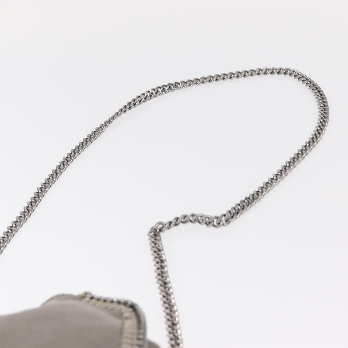 Stella MacCartney Chain Falabella Bag polyester Gray Silver 391698 Auth BA8008