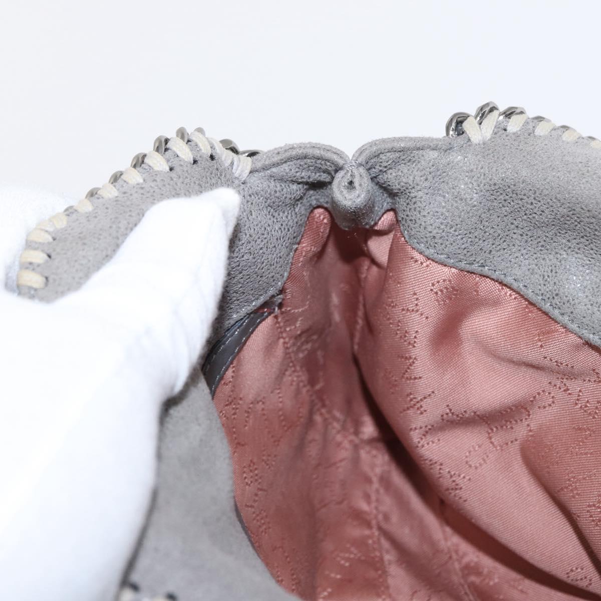 Stella MacCartney Chain Falabella Bag polyester Gray Silver 391698 Auth BA8008