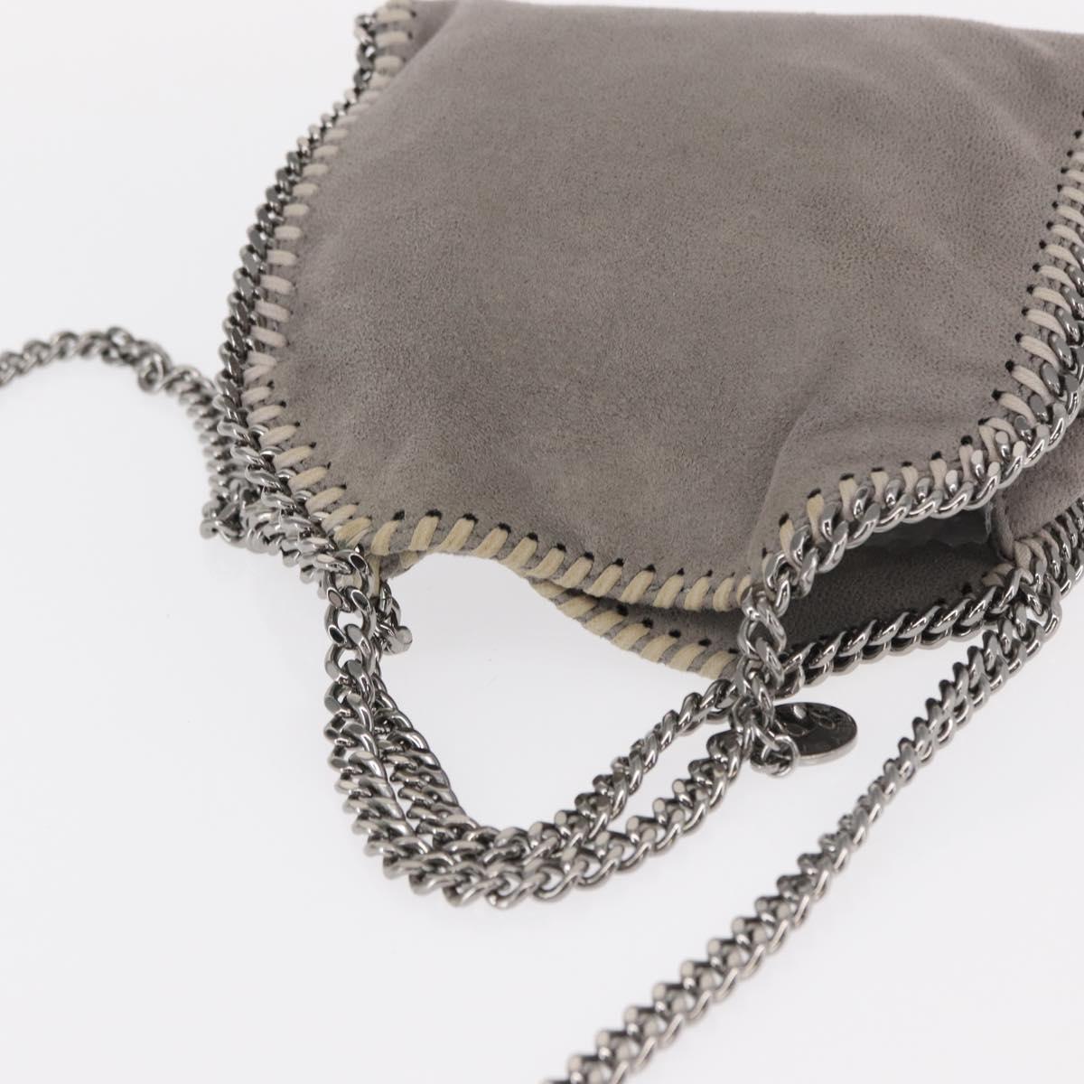 Stella MacCartney Chain Falabella Bag polyester Gray Silver 391698 Auth BA8008