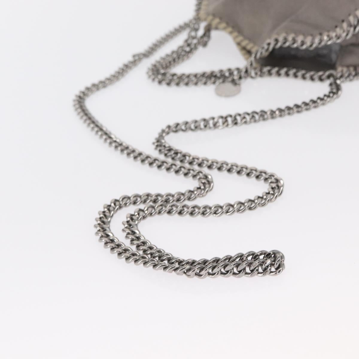 Stella MacCartney Chain Falabella Bag polyester Gray Silver 391698 Auth BA8008
