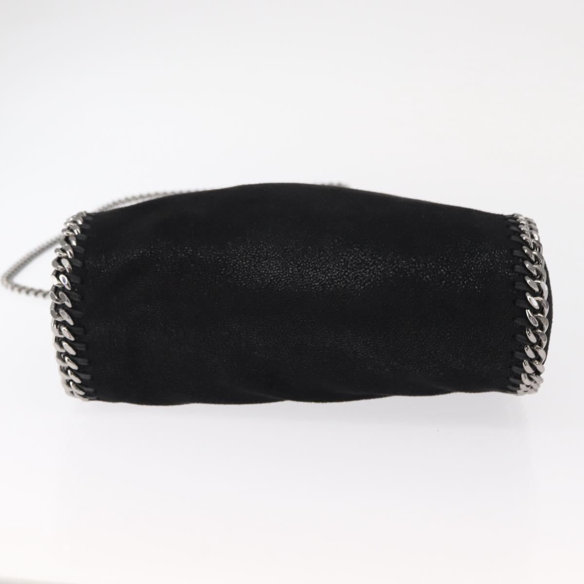 Stella MacCartney Chain Falabella Bag polyester Black Silver 371223 Auth BA8010