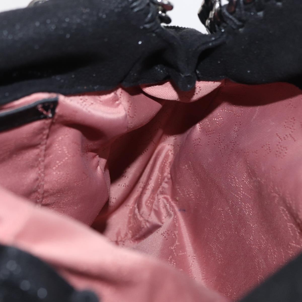 Stella MacCartney Chain Falabella Bag polyester Black Silver 371223 Auth BA8010