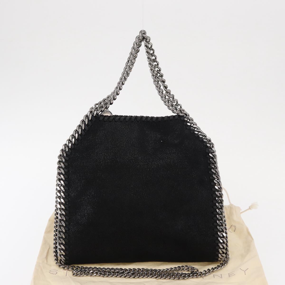 Stella MacCartney Chain Falabella Bag polyester Black Silver 371223 Auth BA8010