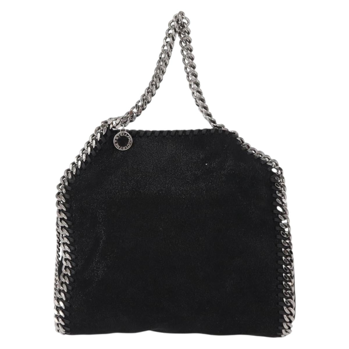 Stella MacCartney Chain Falabella Bag polyester Black Silver 371223 Auth BA8010