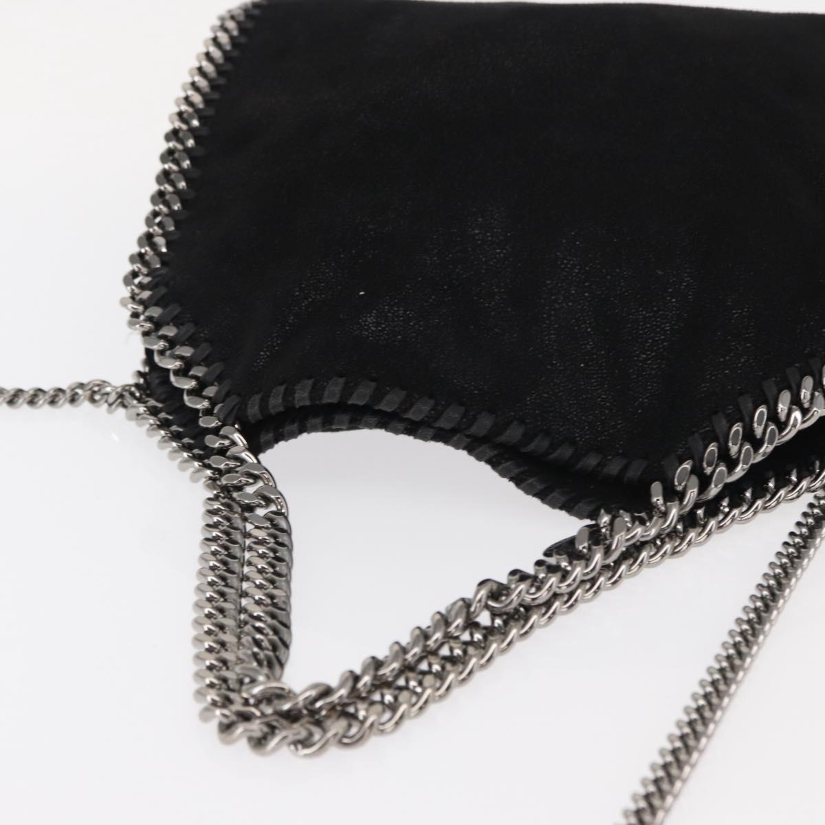 Stella MacCartney Chain Falabella Bag polyester Black Silver 371223 Auth BA8010