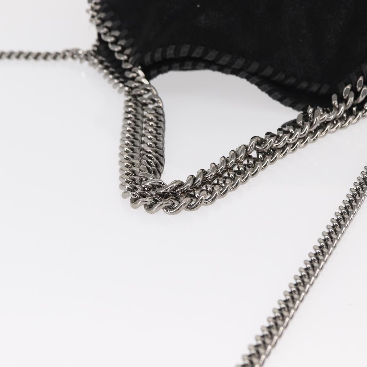 Stella MacCartney Chain Falabella Bag polyester Black Silver 371223 Auth BA8010