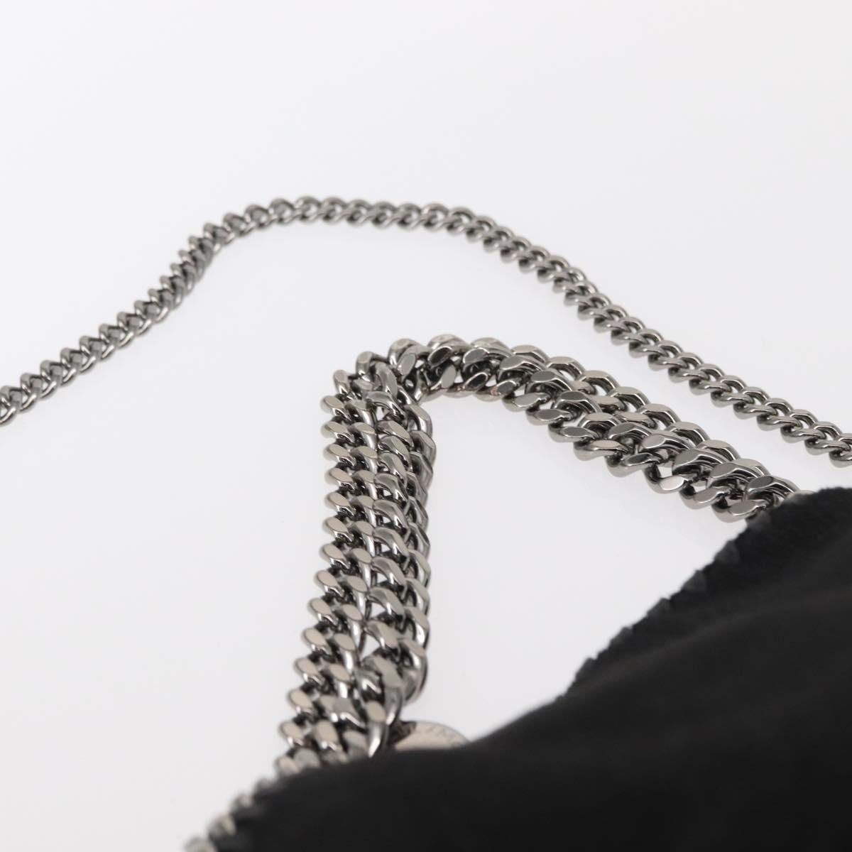 Stella MacCartney Chain Falabella Bag polyester Black Silver 371223 Auth BA8010