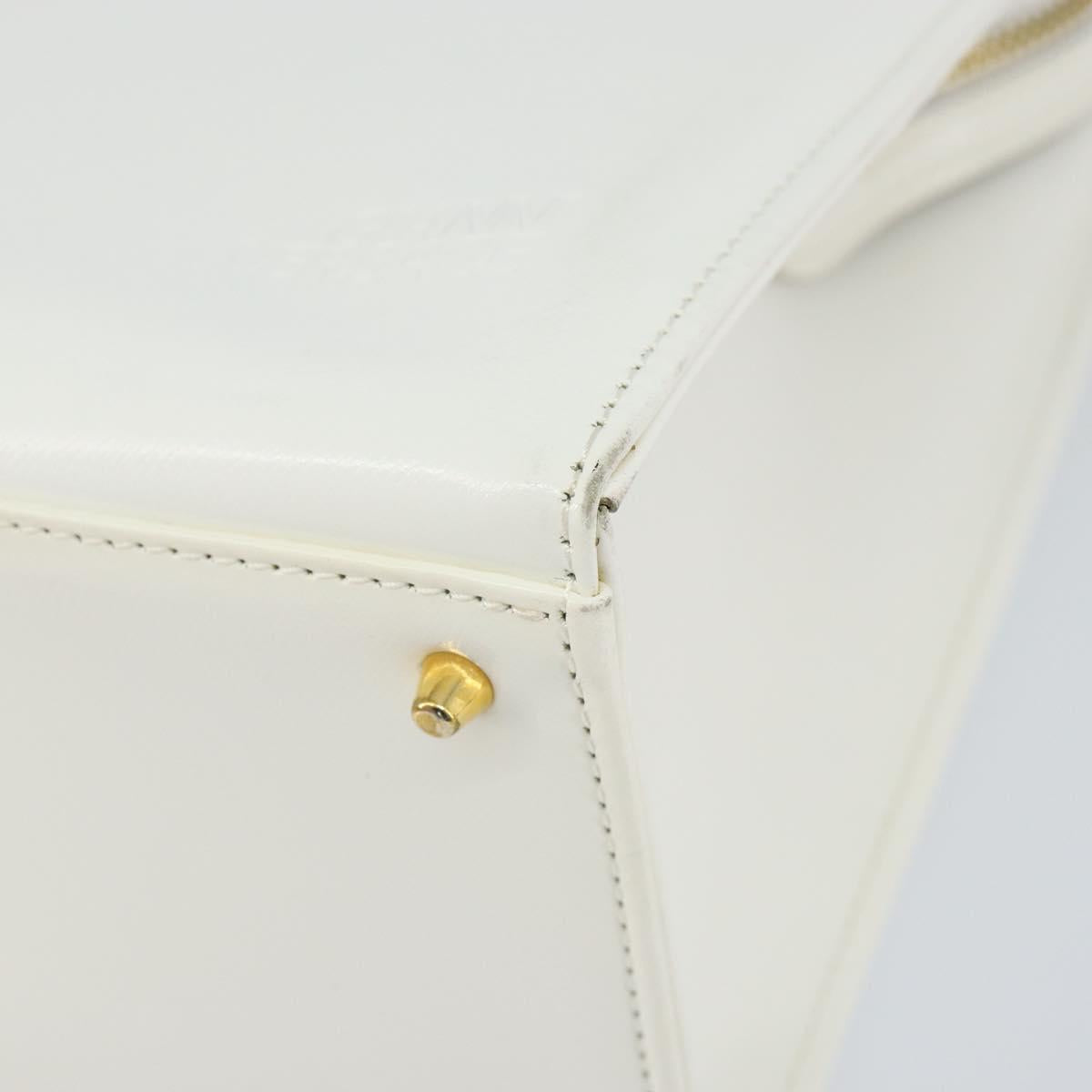 Gianni Versace Shoulder Bag Leather White Gold Auth BA8015