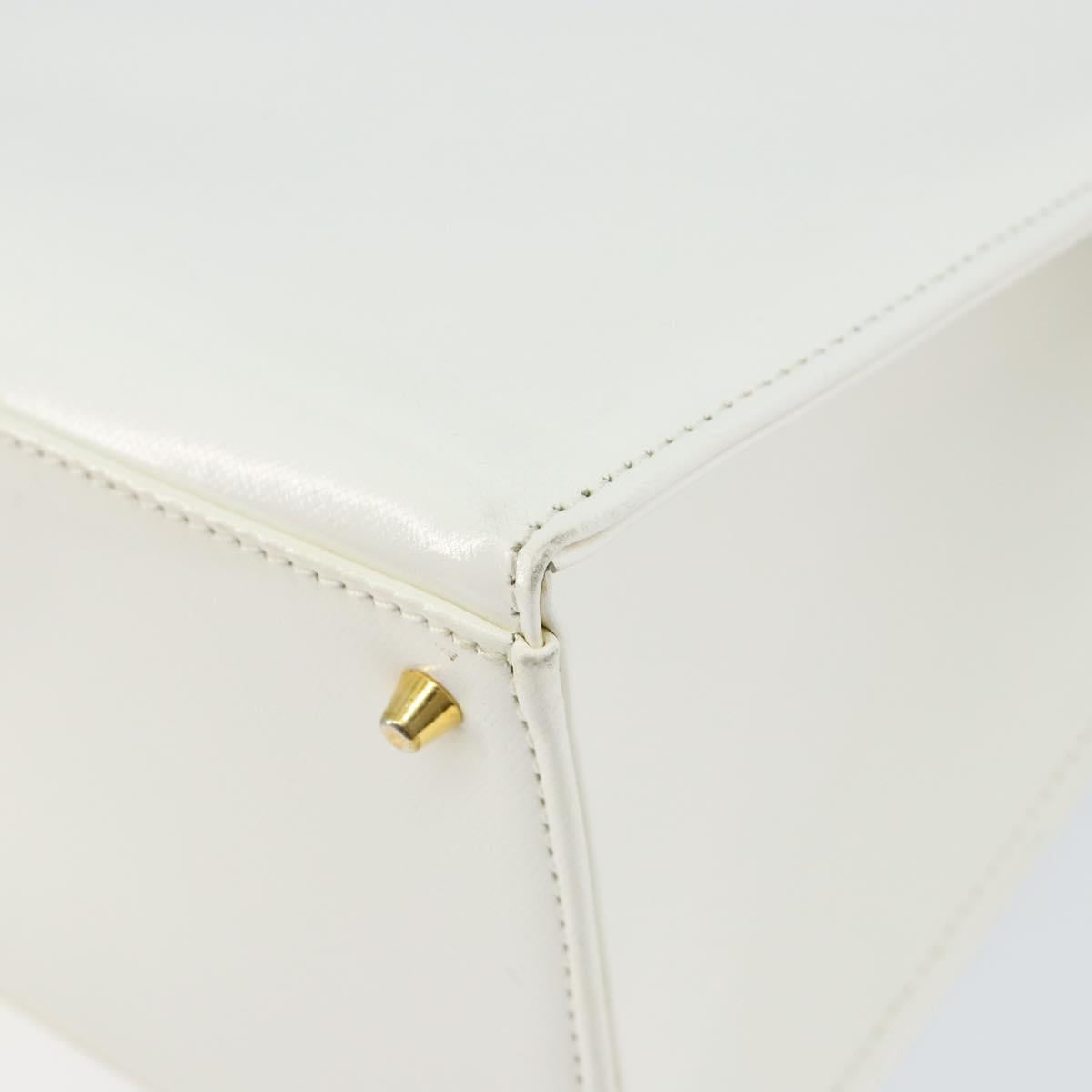 Gianni Versace Shoulder Bag Leather White Gold Auth BA8015