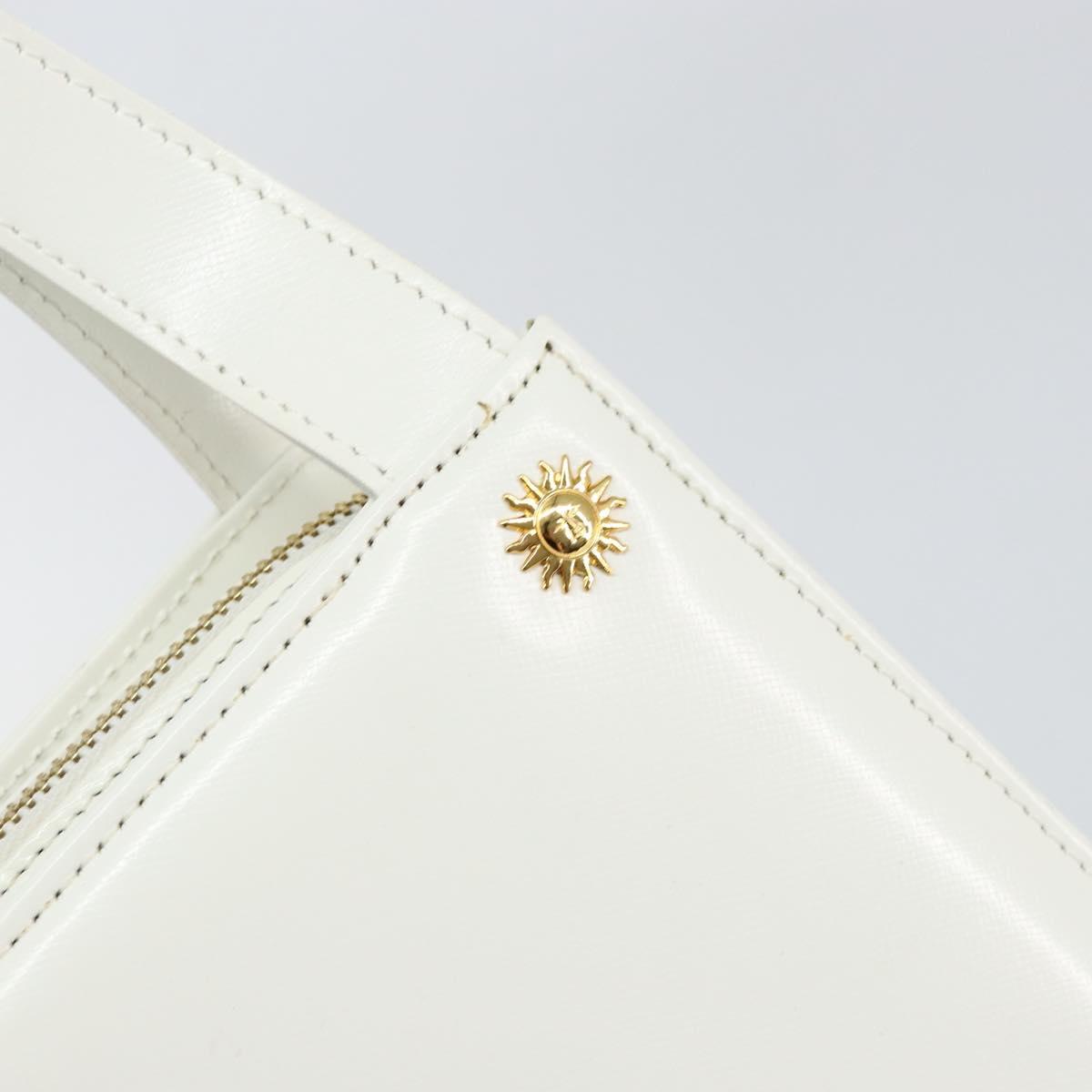 Gianni Versace Shoulder Bag Leather White Gold Auth BA8015