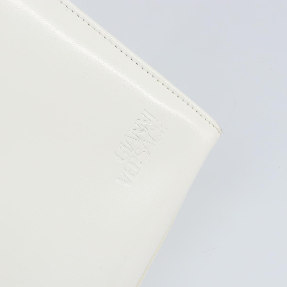 Gianni Versace Shoulder Bag Leather White Gold Auth BA8015